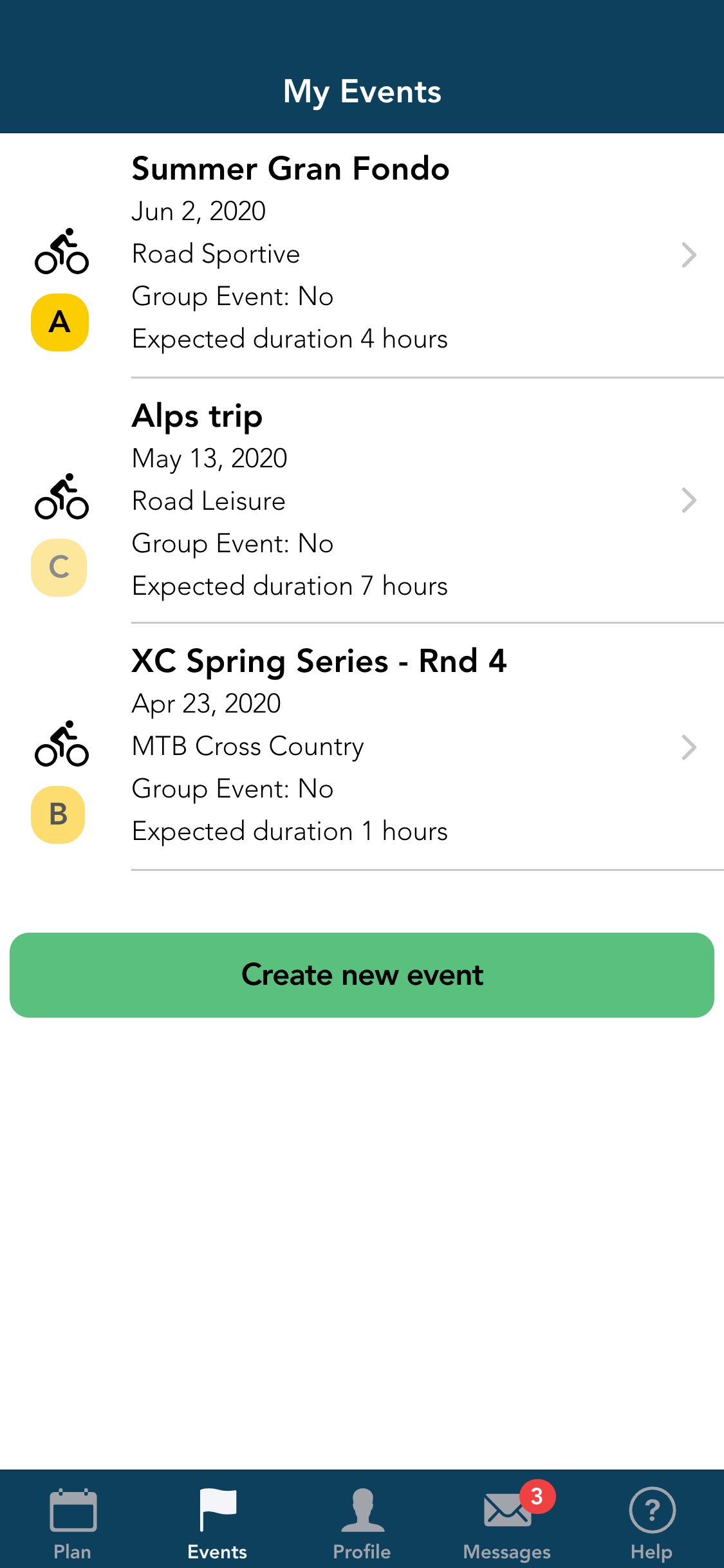 Screen shot of App