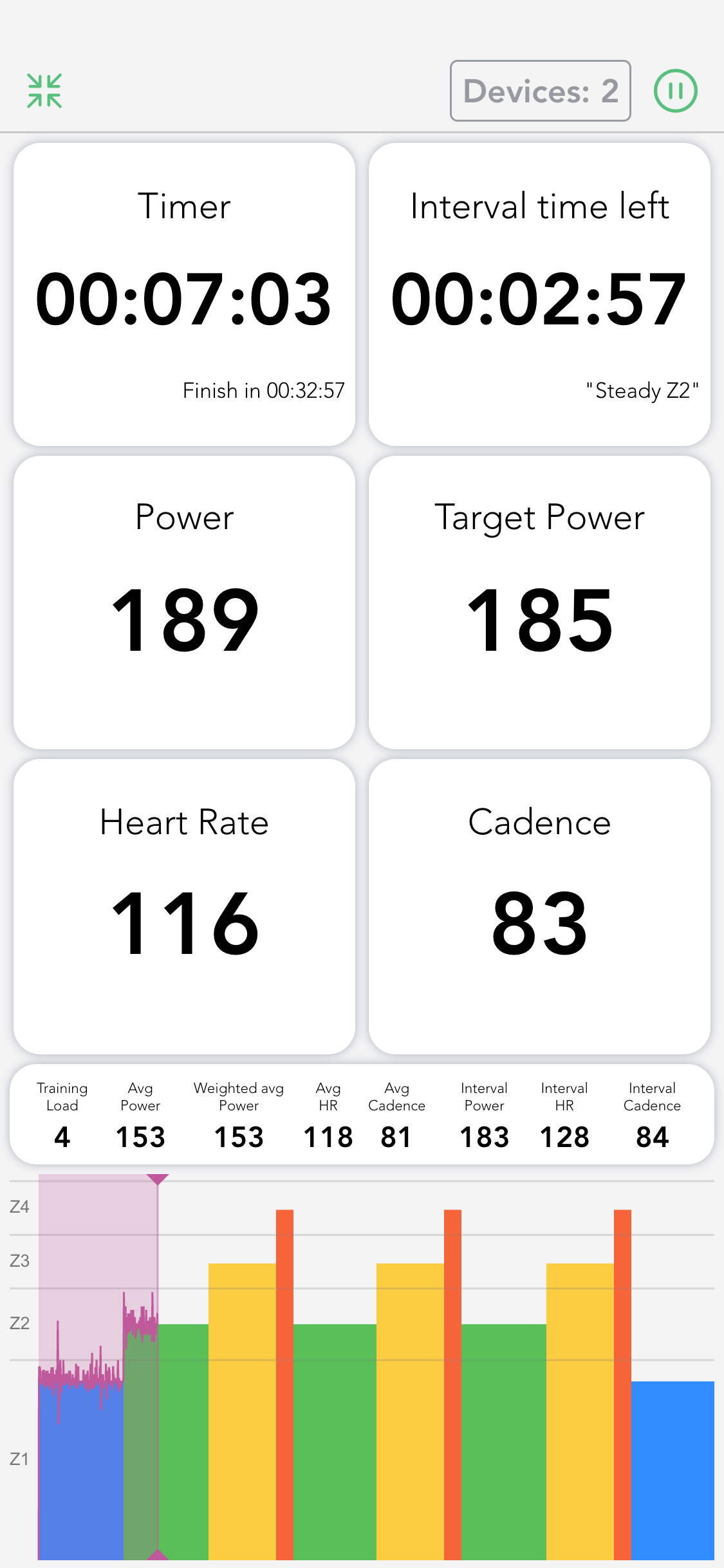 Screen shot of App