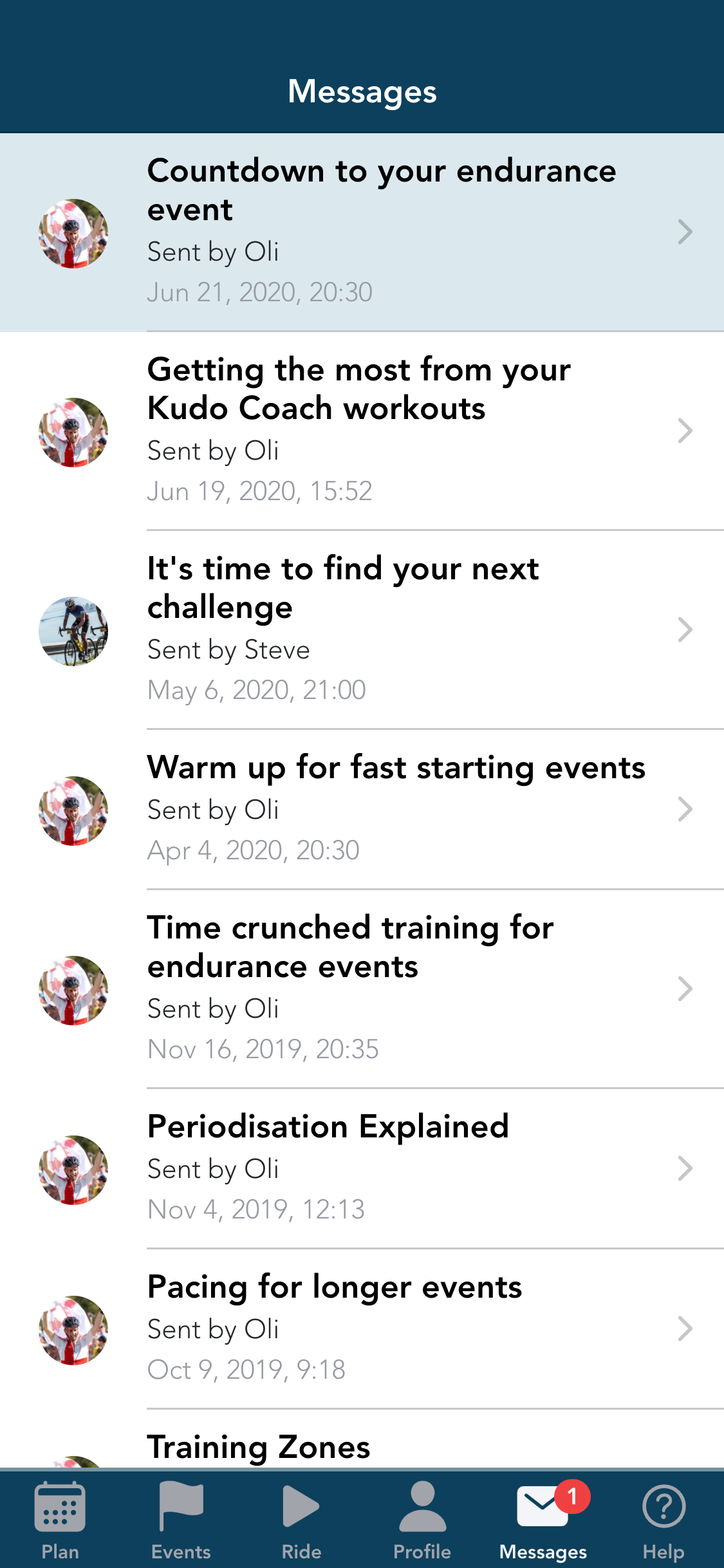 Screen shot of App