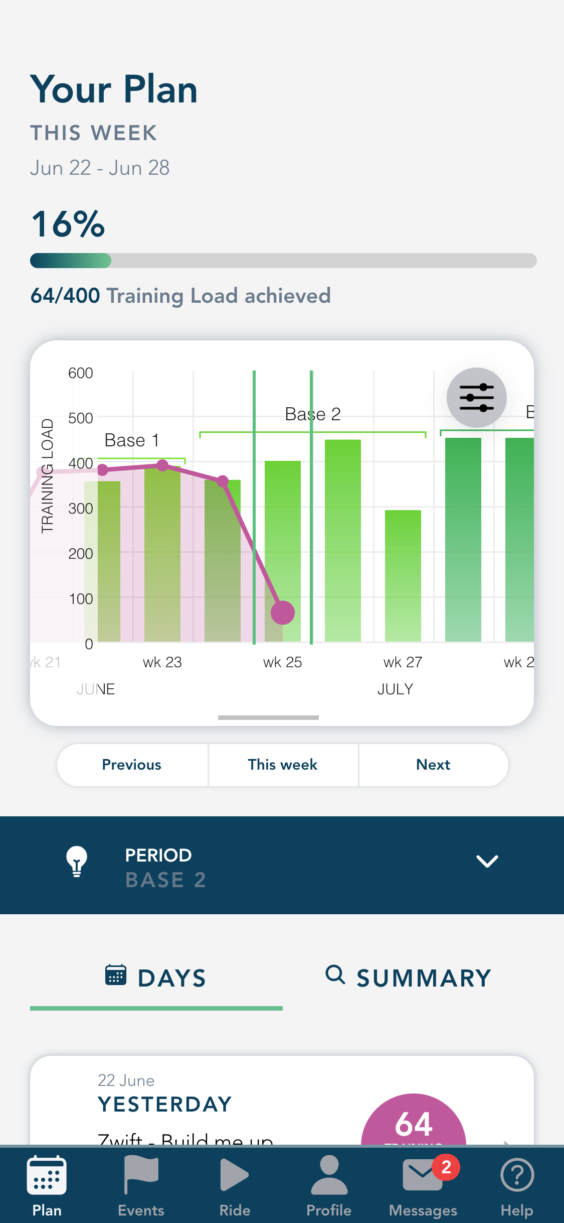Screen shot of App